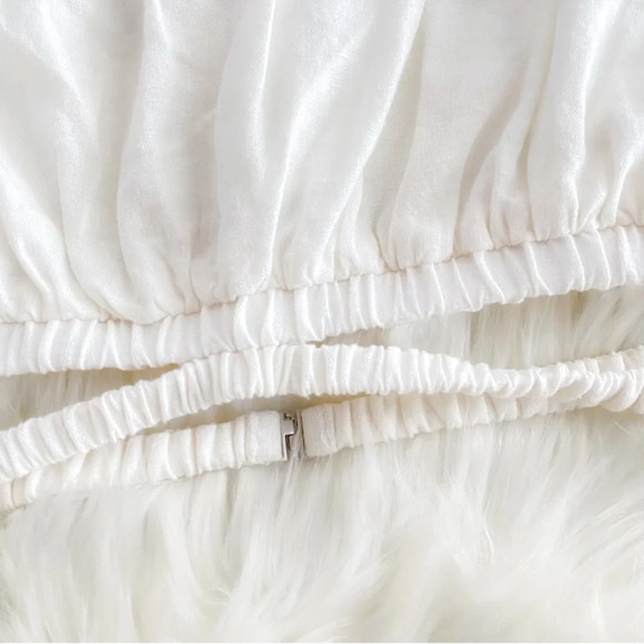 NWOT Jonathan Simkhai STANDARD Clay Washed Linen Ruched Crop Top White - Picture 9 of 15